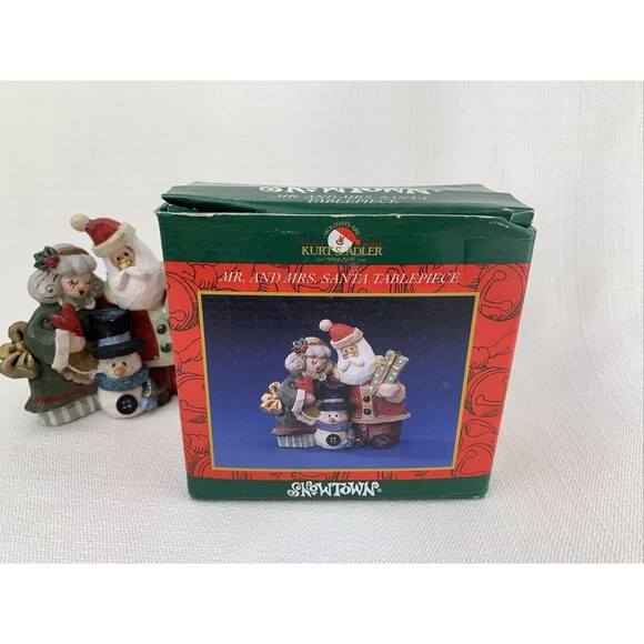 Kurt S. Adler Mr. & Mrs.‎ Santa TablePiece Snowtown Village Snowman With Box - Picture 11 of 11